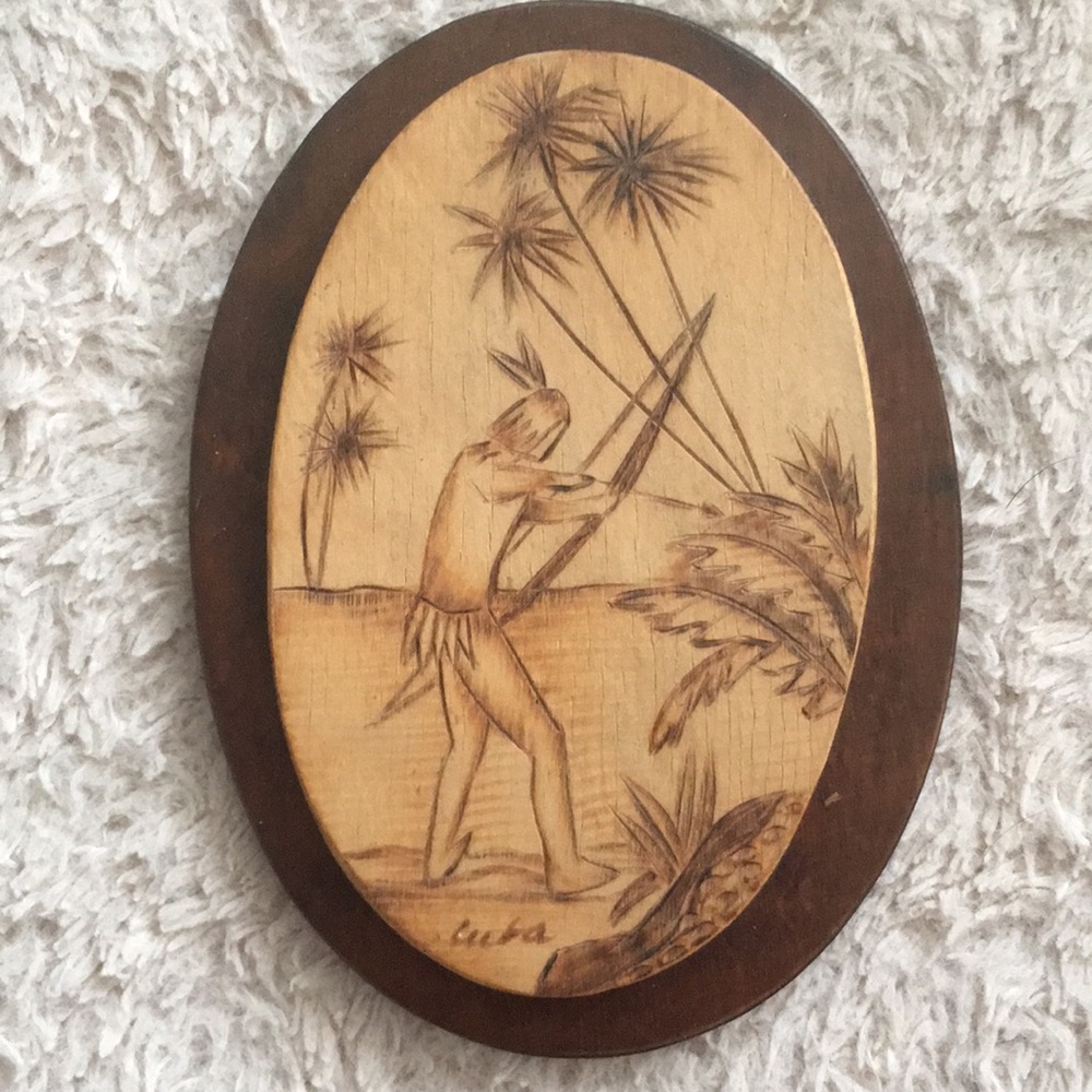 Hand Carved Wooden Wall Hanging
